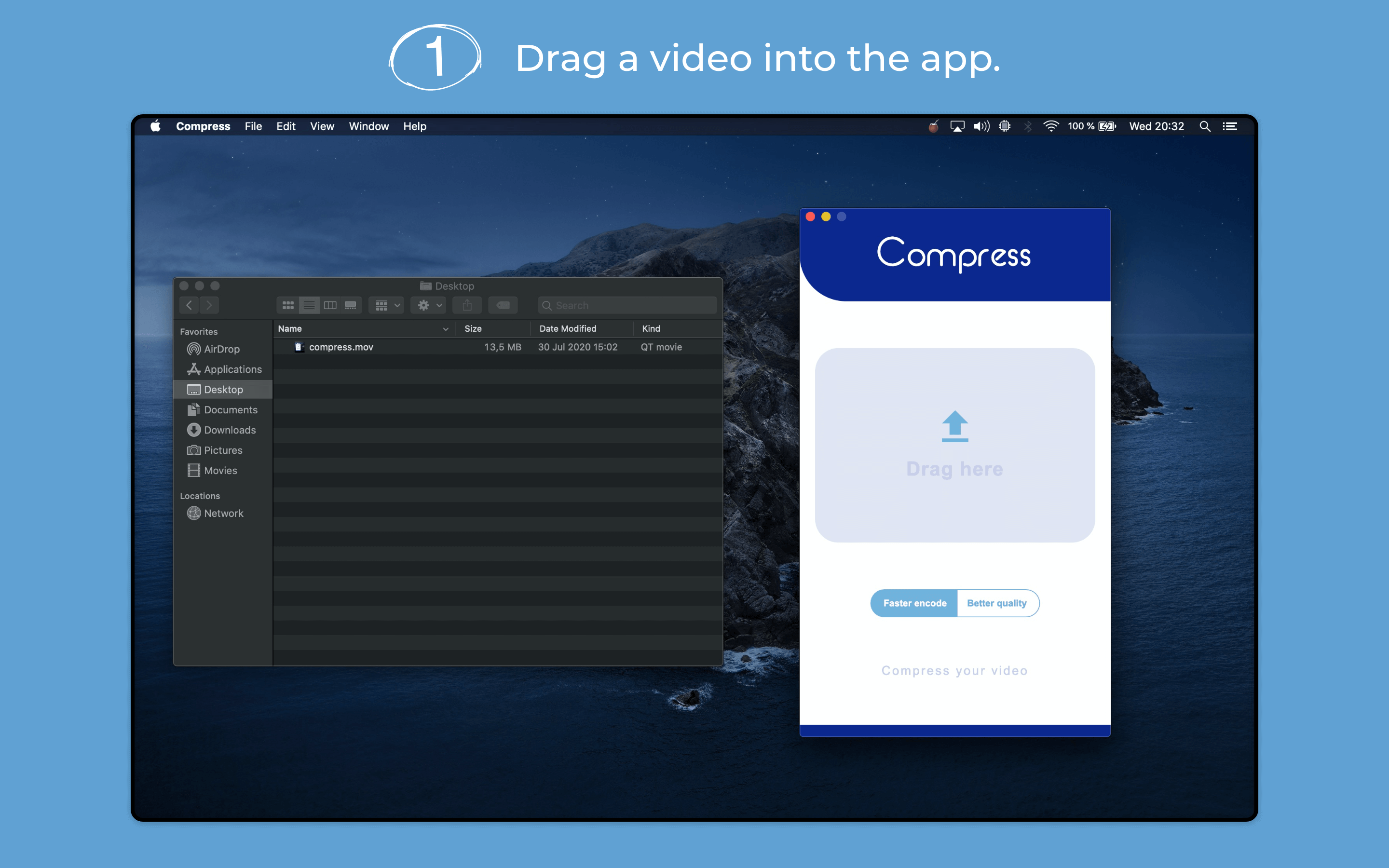 Drag a video into the app.