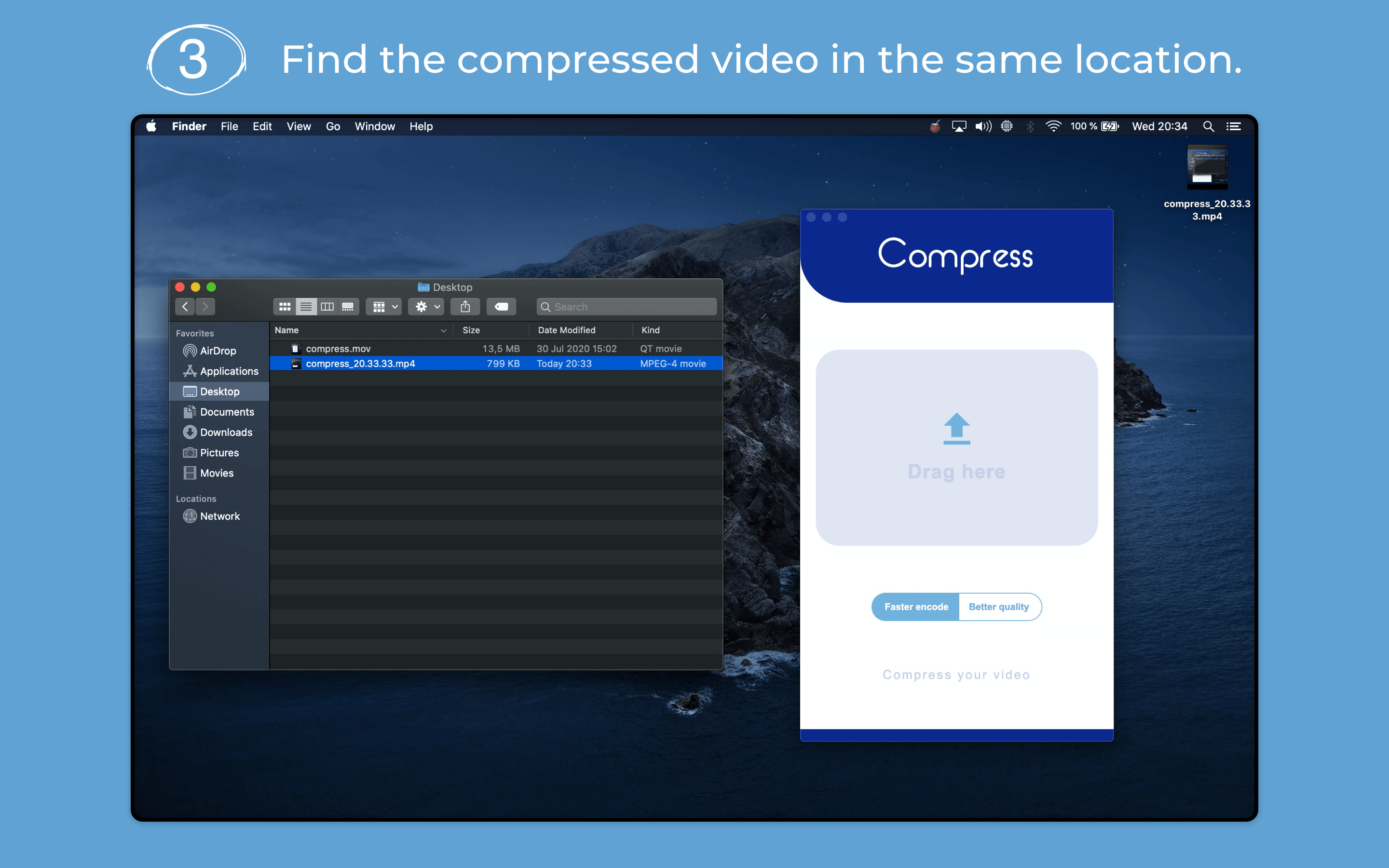 Find the compressed video in the same location.